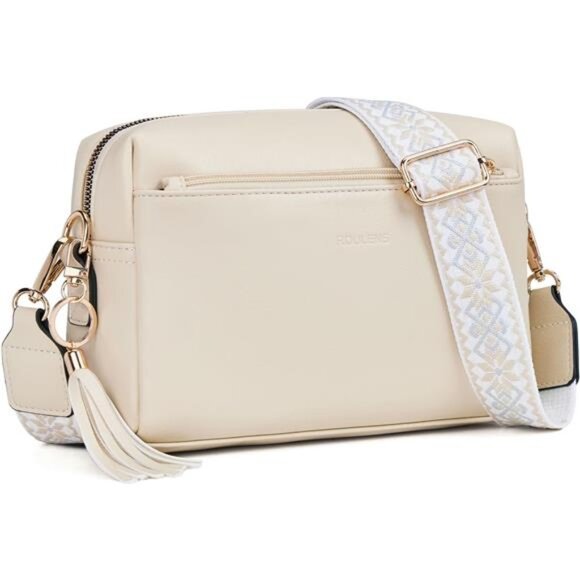 Handbags - Triple Zip Small Crossbody Bag for women, Beige
